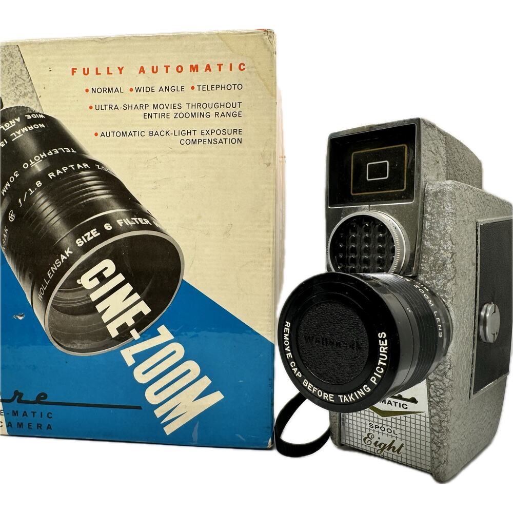 Vintage 1959 Revere Cine-Zoom Electric Eye-Matic Auto 8 MM Movie Camera CA-7
